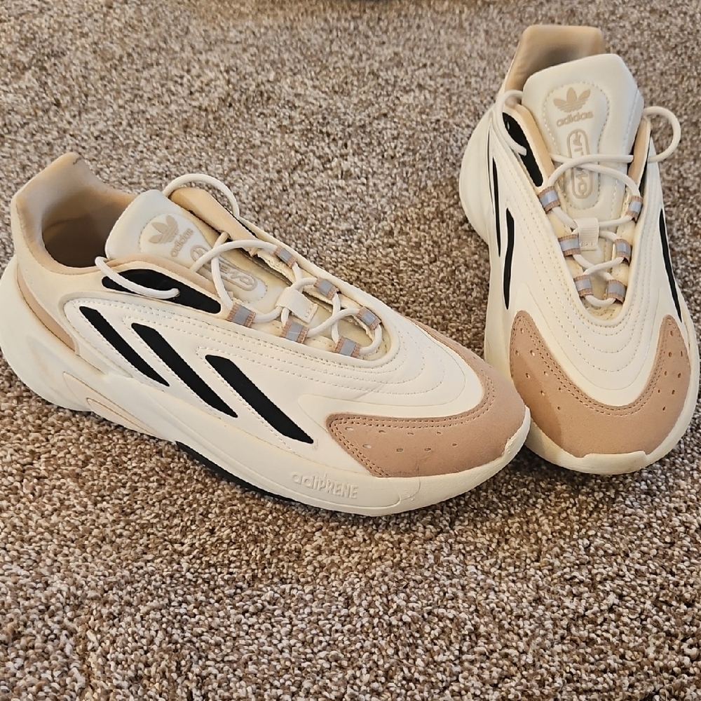 Adidas Beige and Black Sneakers